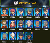 イナズマジャパンのキャラ